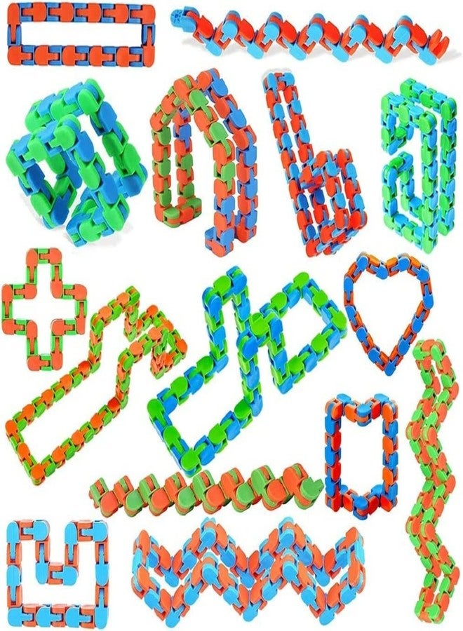 PULSBERY Toys Wacky Tracks Snap and Click Fidget Toys for Sensory Kids - Snake Puzzles for Kids, Links (Pack of 6) - Image 1